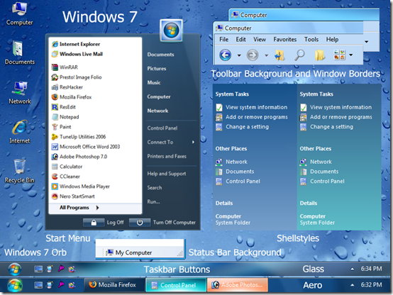 Top Windows 7 themes for XP - Blogote