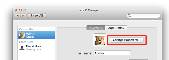 how to change admin on macbook air