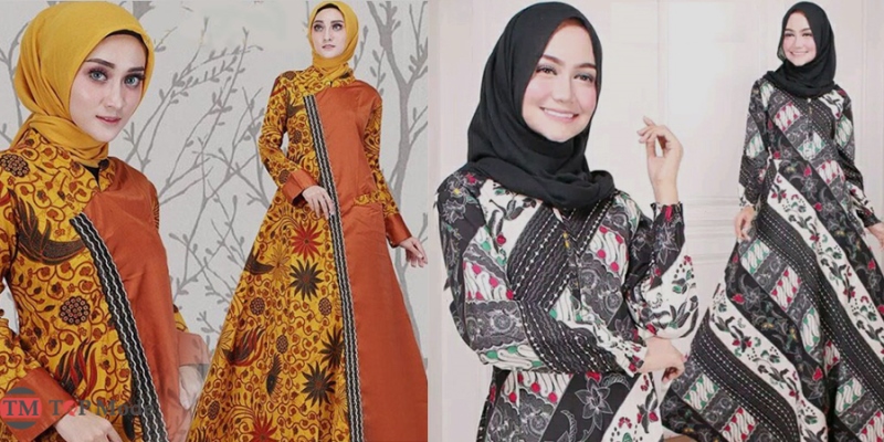 model dress batik remaja kombinasi